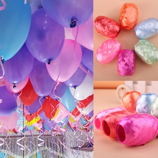 6Pcs/Lot Balloon Ribbon Mixed Color Durable 10m 6 Pack Assorted Color Gift Ribbon for  Birthday