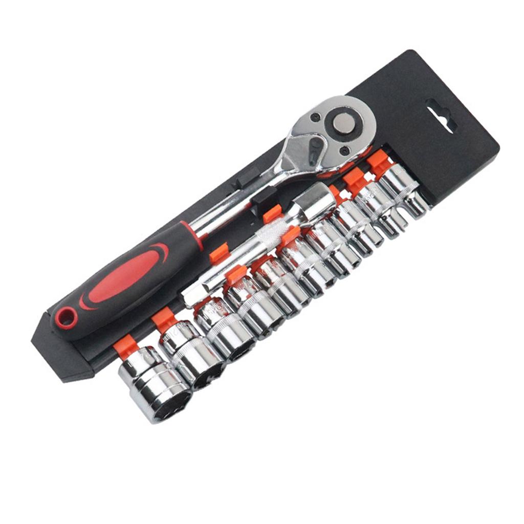 12Pcs Auto Repair Tools Wrench Socket Set Including Wrench Socket Extended Rod Motorcycle Repairing Tool Mechanic Tools