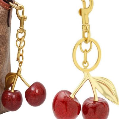 Red Cherry Pendant Keychain for Women'S Cute Bag Decoration Multifunctional Jewelry Car Key Accessories Trendy Keyring