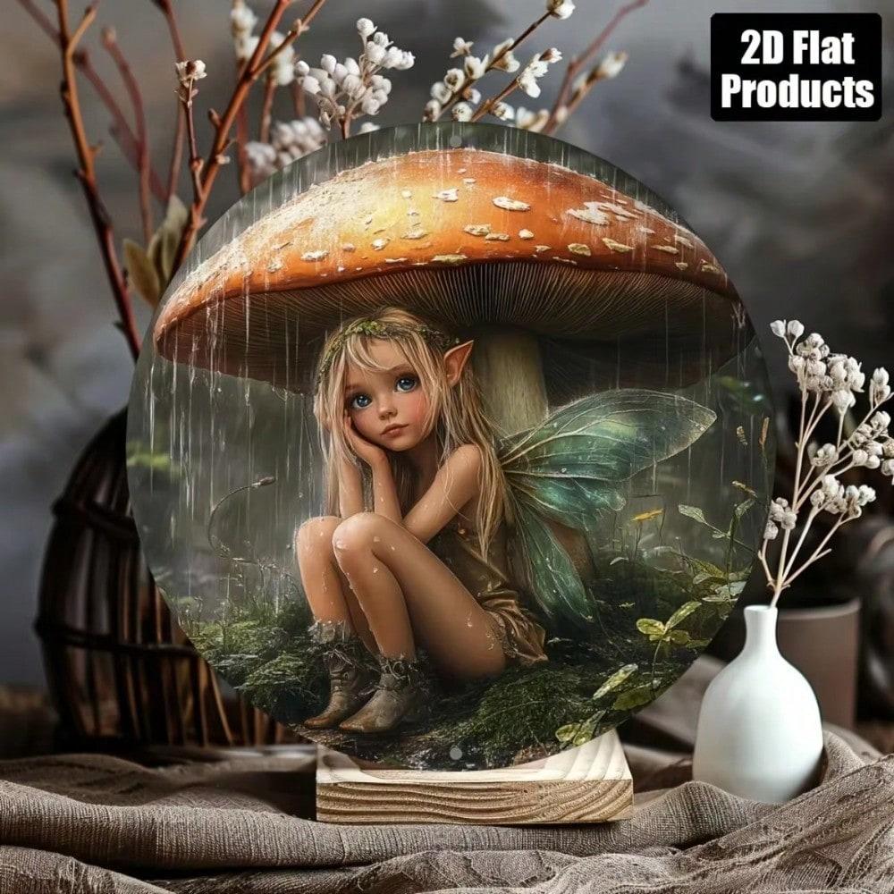 

Vintage Butterfly Metal Art Rainy Scene Fairy Wall Decor Home Sculpture 20x20