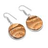 Natural Picture Jasper Gemstone 925 Sterling Silver Jewelry Earring 1.65" AEE-10842