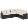 VidaXL Garden Lounge Set 6 Pcs with Cushions Black Braided Resin 3218996
