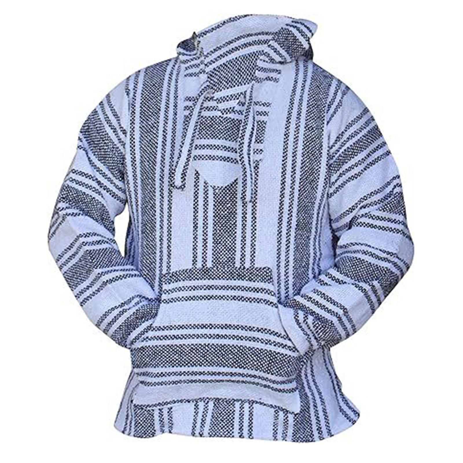 

Мужское Худи в Трайбл Стиле Комфортное С Капюшоном С Длинными Рукавами XL белый