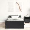 VidaXL Cadre de lit noir 75x190 cm petit simple bois d'ingénierie 835947