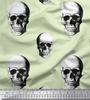 Soimoi Japanischer Krepp-Satinstoff, Horror-Totenkopf, Halloween-Druck, Meterware, 107 cm