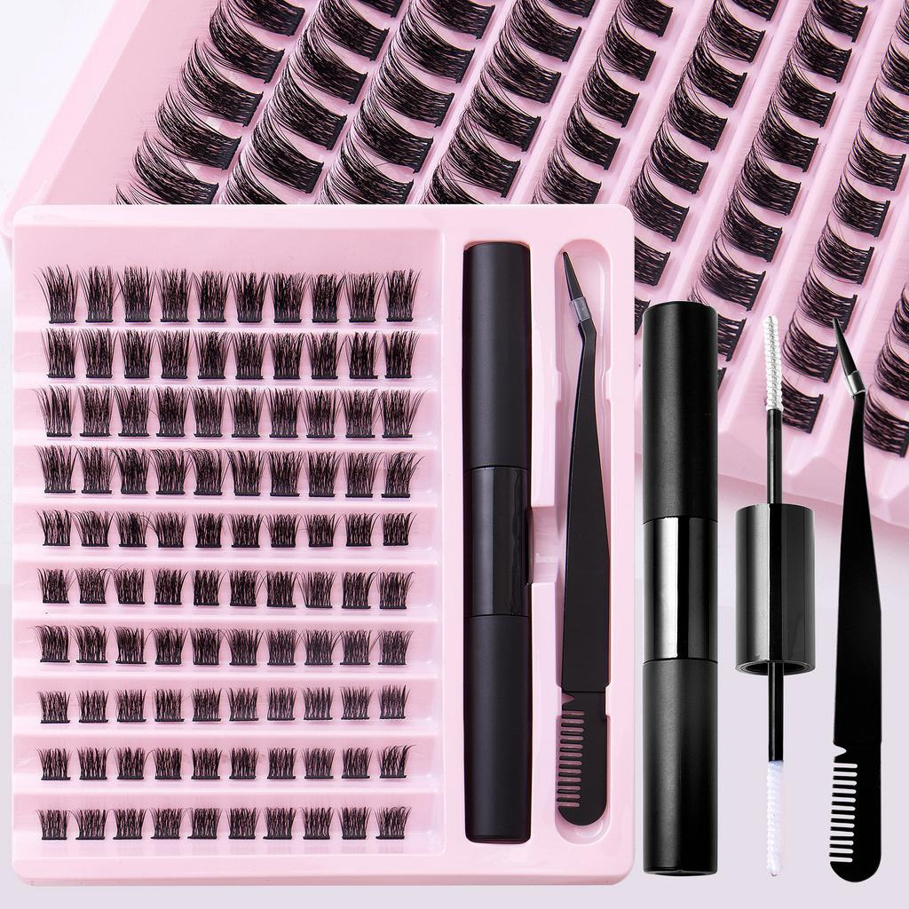 Diy Segmented False Eyelashes 10 Rows Large Capacity Glue Tweezers Set Combination Eyelashes