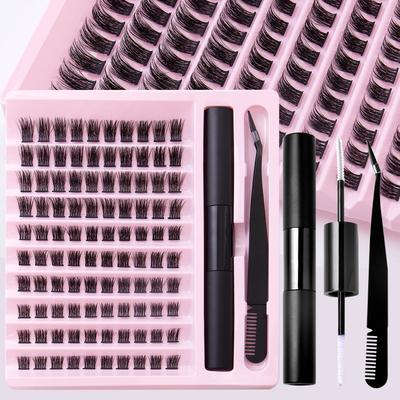 Diy Segmented False Eyelashes 10 Rows Large Capacity Glue Tweezers Set Combination Eyelashes