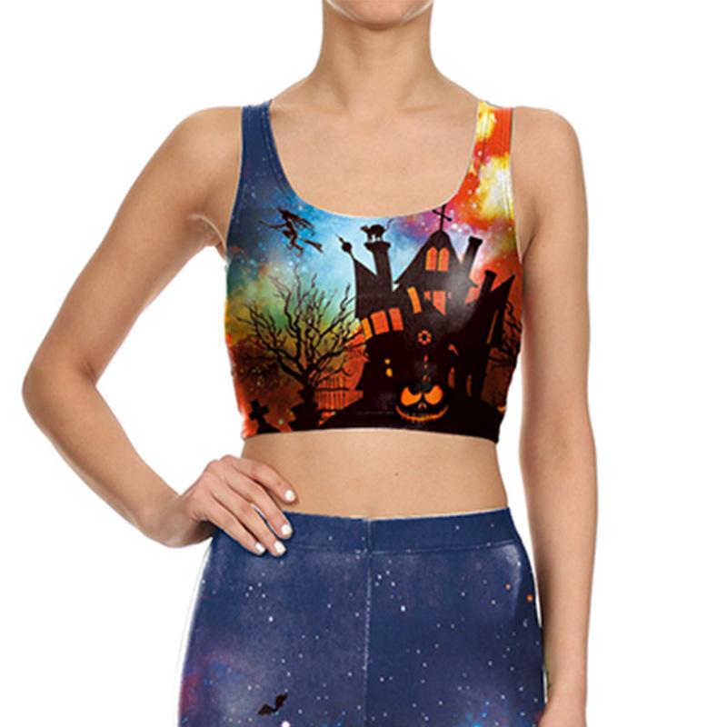 

Новые модные брюки с принтом, женский костюм для йоги на открытом воздухе с тыквой на Хэллоуин XL