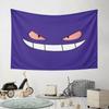 Purple Grinning Face with Red Eyes Pattern Wall Hanging Tapestry Decorative Tapestry Home Decor for Bedroom and Living Room