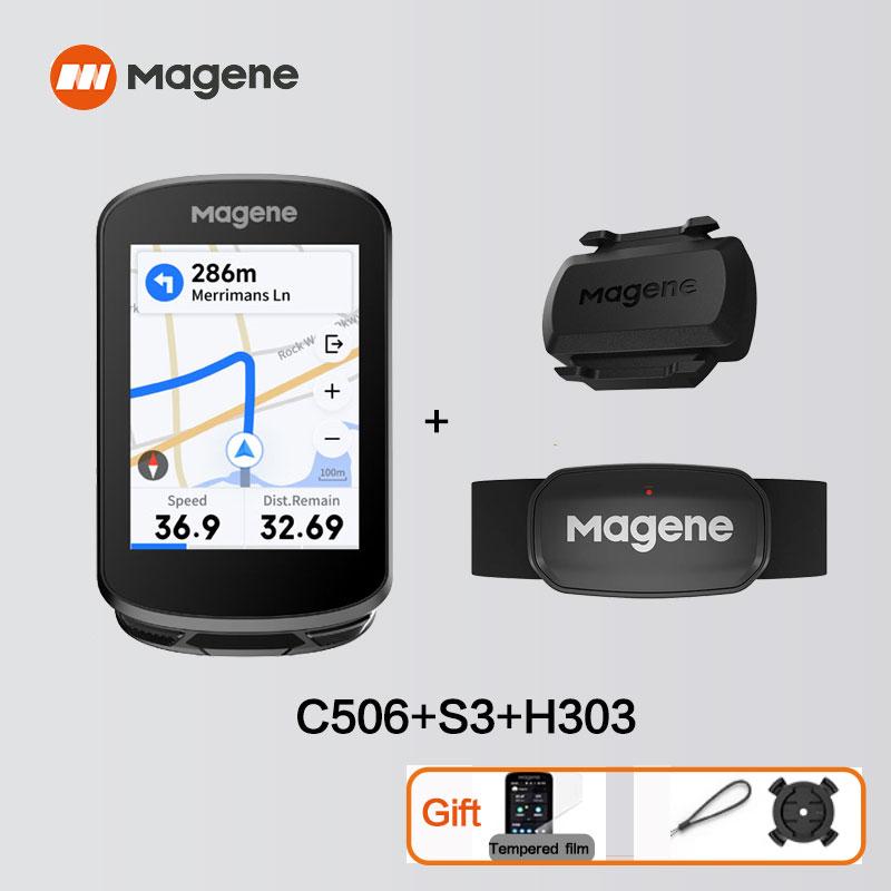 

Magene C506 GPS Велокомп ютер Навігація WiFi Спідометр Кольоровий Сенсорний Екран MTB Дорожній Велосипед Одометр Повідомлення про Тренування з Велоспорту C506 and S3H303