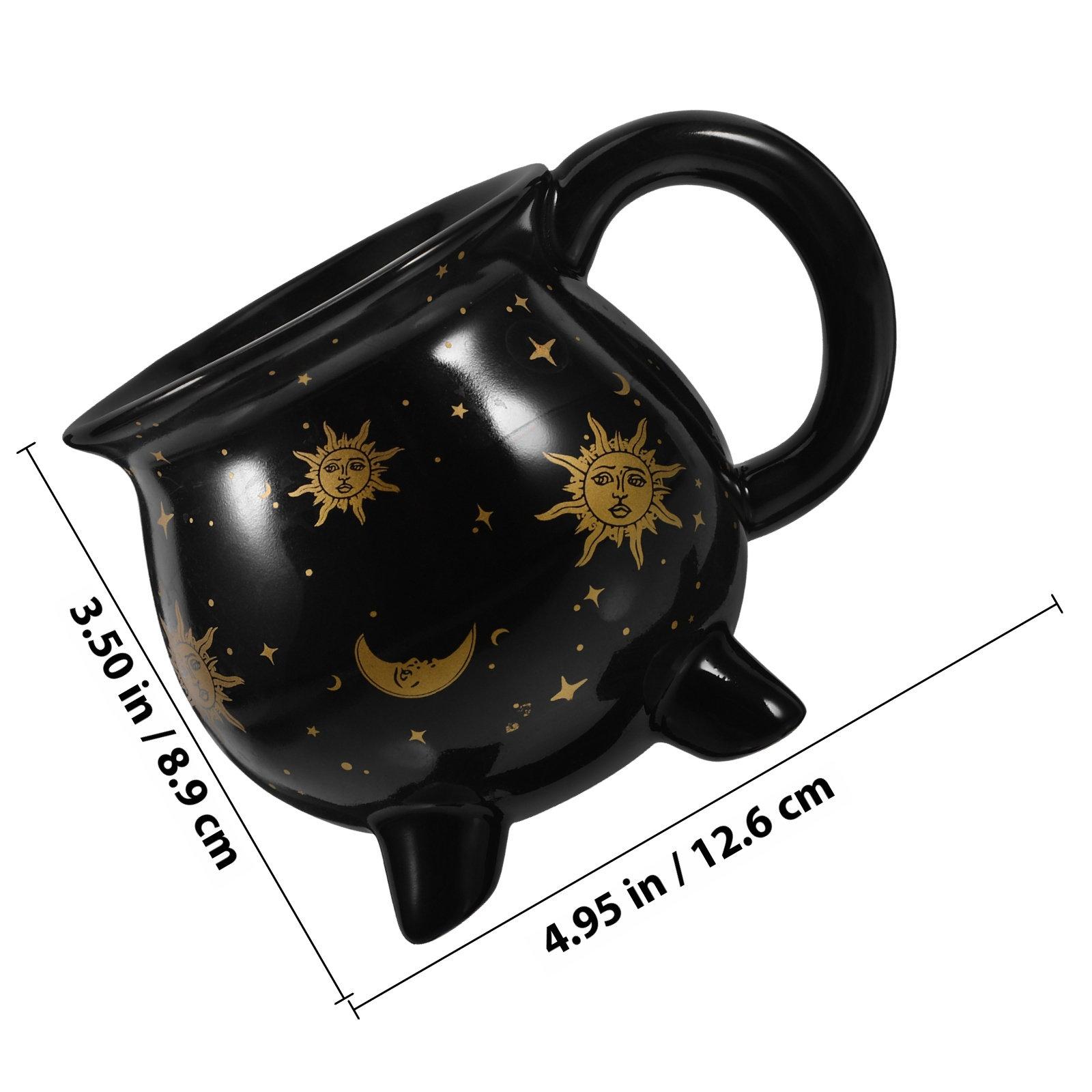 

Coffee Cups Horror Mug Halloween for Drinks Ceramic Cauldron Drinking Cool Unique Mugs Black other