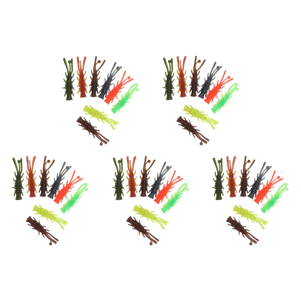 40 Pcs Soft Shrimp Lure TPE High Elasticity Tear Resistant Lifelike Shrimp Fishing Bait