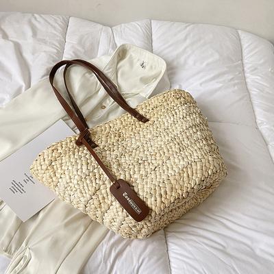 Summer Straw Beach Shoulder Bags for Women Luxury Designer Women's Bag Seaside Travel Hollow Weave Fashion Female Handbags