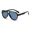Korean Style Polarized Round Frame Double Bridge Trendy Sunglasses for Men