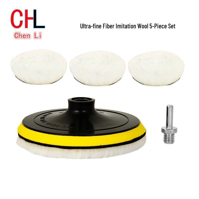 

Cross Car Detailing Faux Wool Polishing Pad Set - Self-Adhesive Fiber Wool Ball for Waxing & Buffing. 3-inch 5-piece Set
