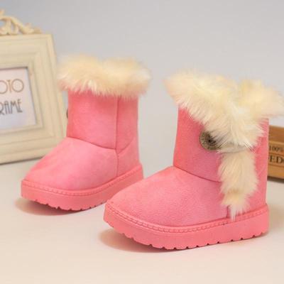 Fur Winter Girls Boy Kids Thicken Shoes Snow Boots