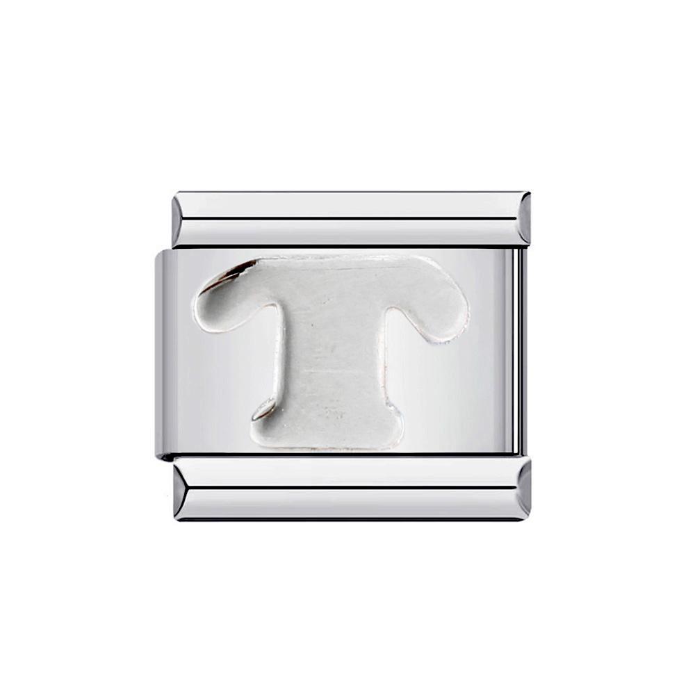 26 Englische A-Z Buchstaben Individuelle 9mm Glied-Anhänger Silberfarbe Italienisches Edelstahl-Armband DIY Schmuckherstellung Handkette