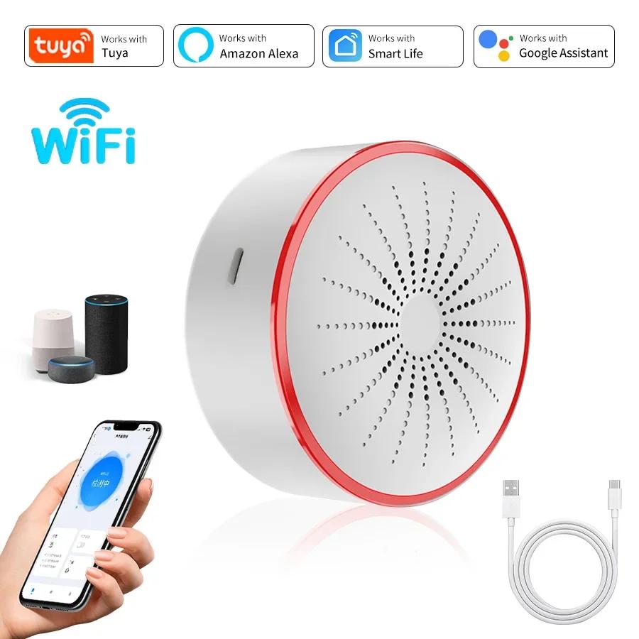

Система розумної сигналізації Tuya WiFi ZigBee з живленням від USB, звуковий та світловий датчик-детектор, інтелектуальна для домашньої безпеки, керування через додаток WiFi
