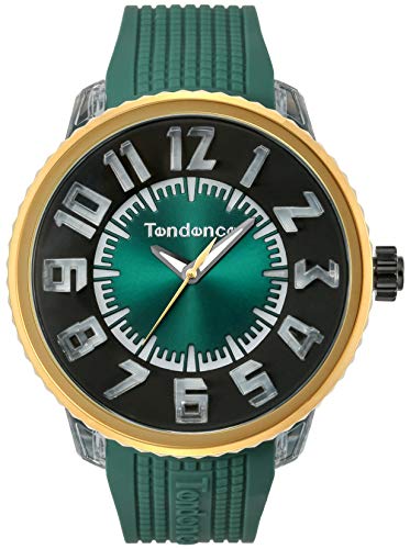 Tendence FLASH 51mm Men s Watch TY532001, Green/Black Dial, Stainless Steel, Mineral Glass, Quartz Movement [Parallel Import]