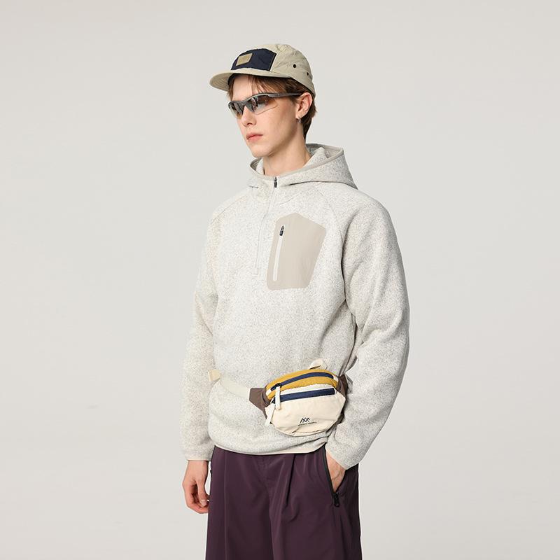 Men's Winter Sporty Loose-Fit Half-Zip Hoodie - American Mountain Style