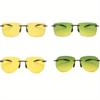 Modische, ultraleichte TR90-Sonnenbrille für Tag und Nacht, zum Autofahren, randlos, für Sport und Nachtsicht, blendfreie Brille