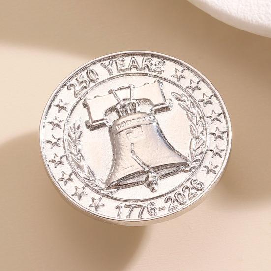 250th Anniversary Brooch Pin Commemorative Medal National Flag Brooch 3D Relief Liberty Bell Stars Stripes Enamel Pin Jewelry
