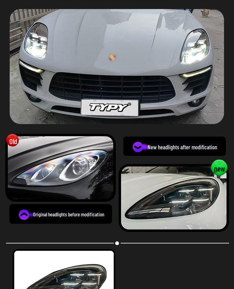 14-22 Porsche Macan Headlight Assembly: New Four-Eye Matrix Front Lights with Daytime Running Feature