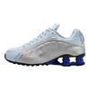 Nike Shox R4 Tinta Blu Scarpe da Ginnastica da Donna Argento Game-Royal Argento Metallizzato AR3565-402