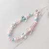 Acrylic Flower Shape Bead Mobile Phone Strap Chain Women Girl Sweet Cellphone Jewelry Accessory For Telephone Lanyard Decoration 1