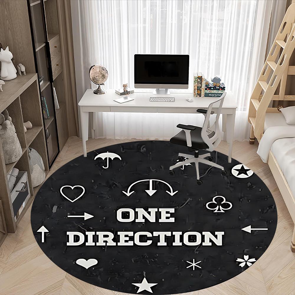 1pc ONE DIRECTION Chair Carpet for Office Non Slip, Lightweight, Machine Washable Rug for Office, Sleeping, Room Holiday Decor