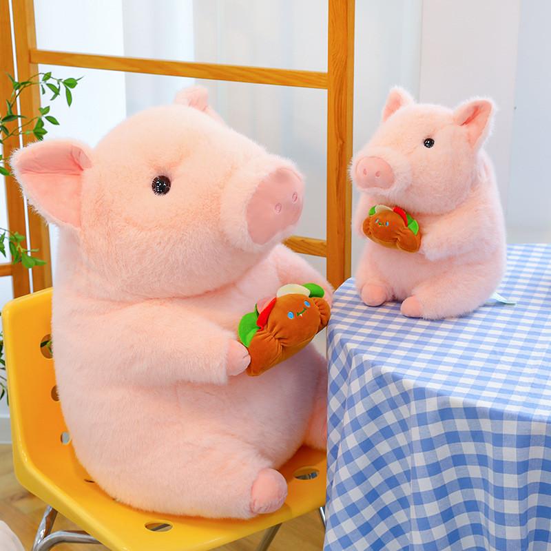 Pig Hamburger Doodle Doll Plush Toy Girl Child Sooth Cute Greedy Doll Gifts