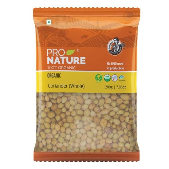 Pro Nature 100% Organic Cumin, Whole, 250g & Pro Nature Organic 100% Coriander Whole, 200G