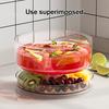 Drehbarer Lebensmittelaufbewahrungsbehälter Große Kapazität 4 Fächer BPA-frei Staubdicht Früchte Gemüse Salat Organizer Tablett