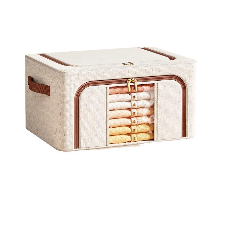 Tianshan Cotton & Linen Patchwork Extra-Large Quilt and Clothes Storage Box with Double Window