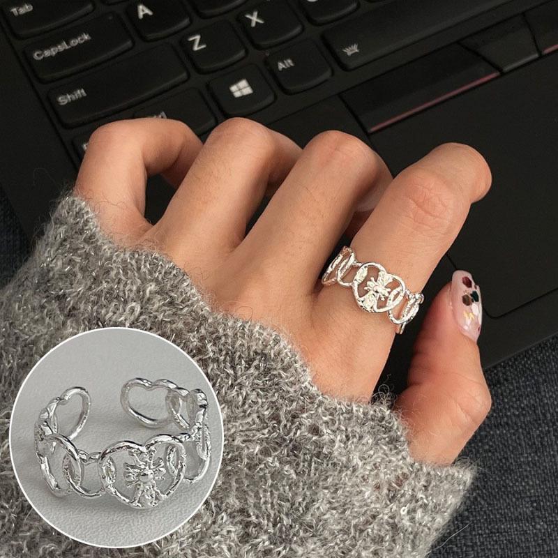 Elegant S925 Silver-Plated Light Blue Open Ring for Women - Versatile, Fashionable, and Luxurious Index Finger Design.