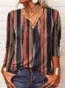 Wish Winter Women Long Sleeve Floral V Neck T Shirt With Digital Print For Casual Wear