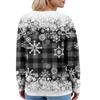 Damemote Langermet Christmas Snowman Snowflake Print Jakke Cardigan
