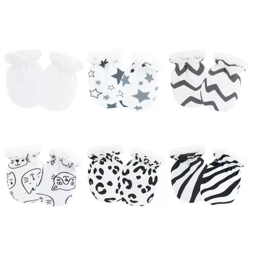 3Pair Thickened Lamb Wool Baby Gloves Anti Scratch Soft Elastic Winter Warm Newborn Mittens Infant Hand Covers Comfortable Protective Gear 0-1 Years