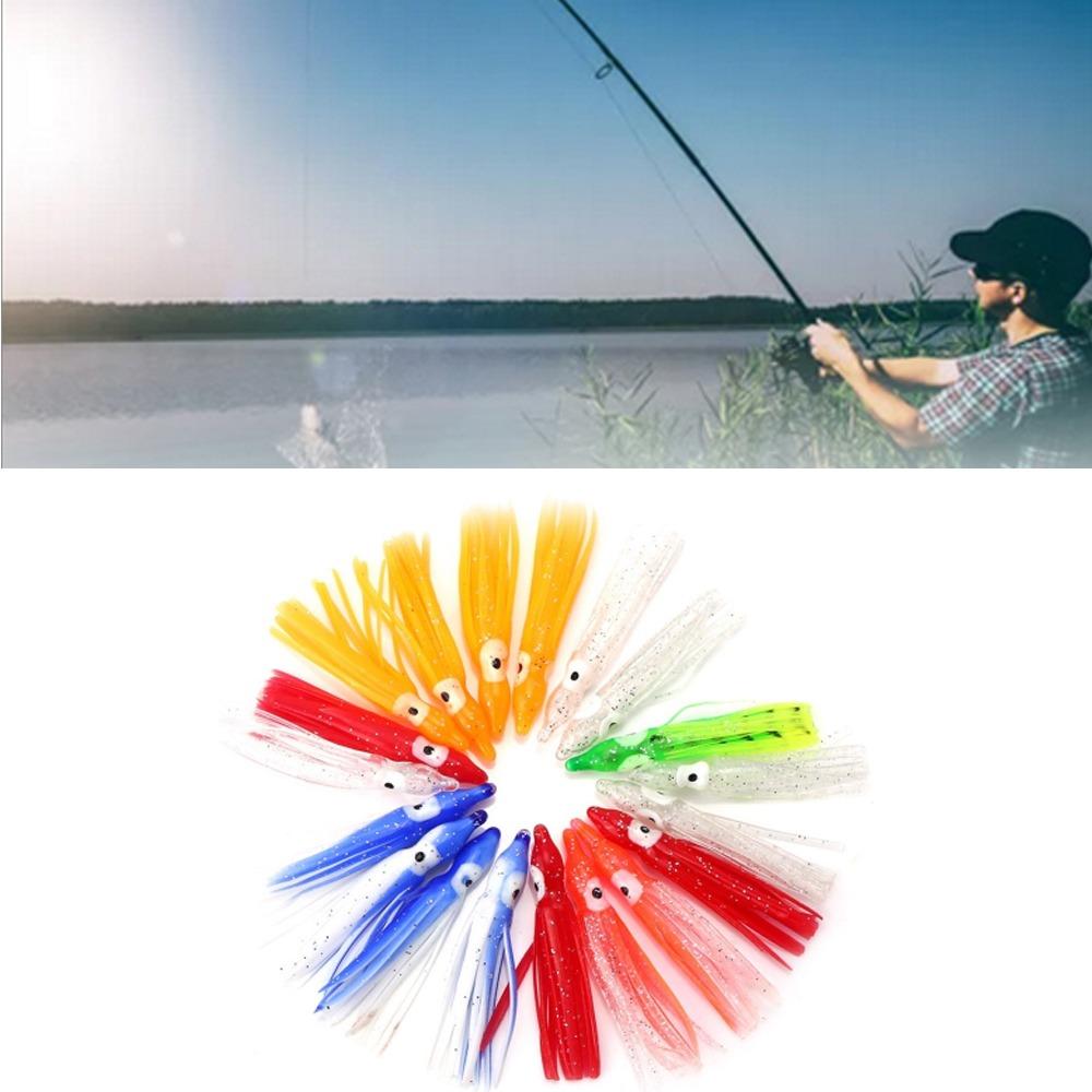 50PCS Soft Squid Skirt Bait Multiple Sizes Saltwater Fishing Lures  Saltwater Fishing