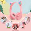 Flash Light Kids Children Headphone Voice Control Bluetooth-Compatible Pink Little Girl Earphone Gift Cartoon Phone Headset Gift