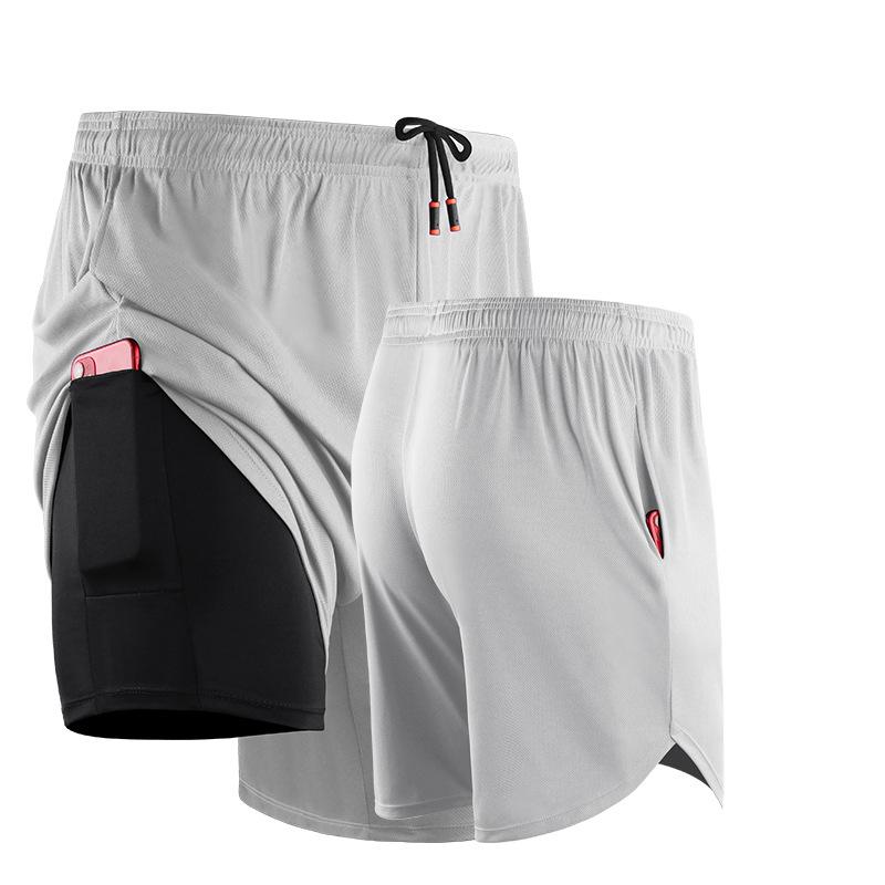 Men's Running Shorts 2 In 1 Double-deck Sports Jogging Fitness Shorts Quick Dry Gym Sport Gym Short Pants