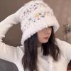 Warm Bucket Hat Ear Protection Earmuff Knitted Hat Cute Winter Hat  for Women