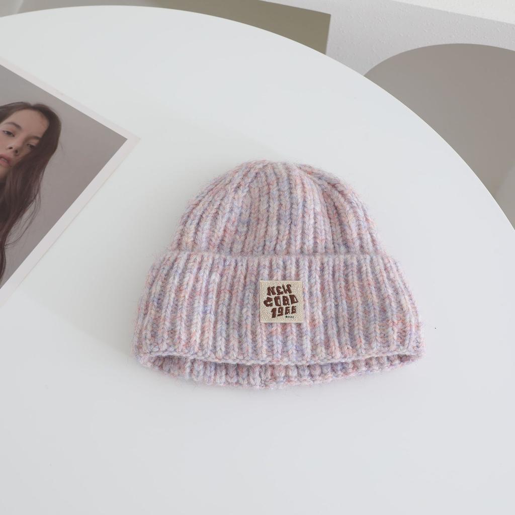 Letter labeled Knitted Hat for Women's Autumn and Winter New Collection Warm Thickened Cold Hat That Looks Good on The Face Small Ear Protection
