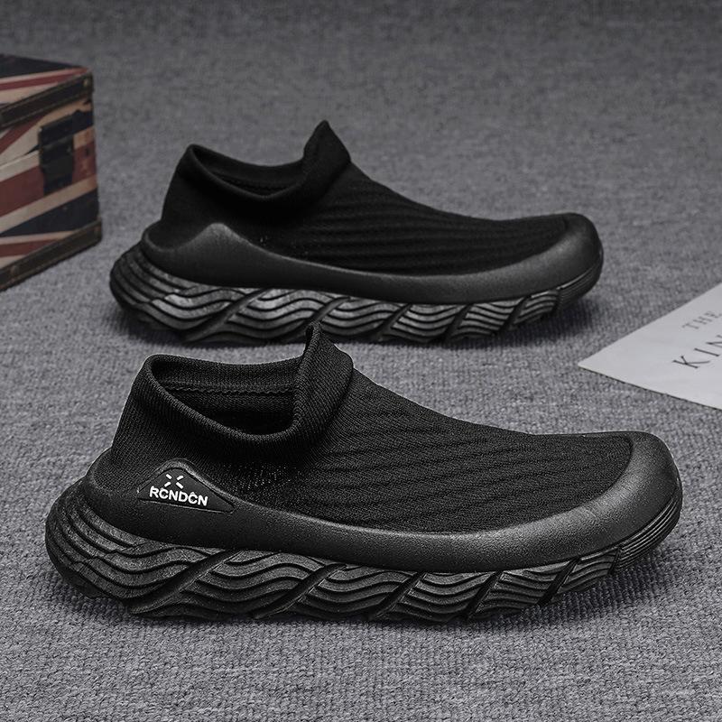 

Мужские дышащие спортивные туфли без застежек с толстой подошвой, увеличивающие рост 43 чёрный