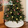 Adjustable Size Christmas Tree Base Rings Handmade White Tree Skirt Elegant Tree Stadn Skirt for Festival Decors