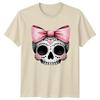 Pink Bow Skull Unisexs TShirt Coquette Aesthetic Halloween Gift For Her