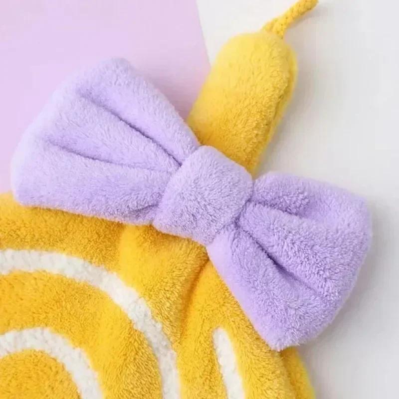 Cute Lollipop Coral Fleece Hand Towels with Hanging Loop Soft Absorbent Bath Towel for Kids Adults Girl Bathroom Kitchen Bedroom