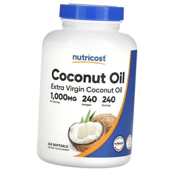 Extra Virgin Coconut Oil 1000mg Capsules, Nutricost 240 Softgels (71647071)
