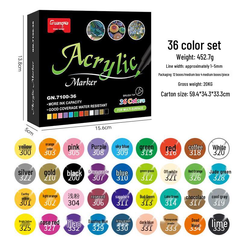 

100-цветные акриловые маркеры с мягким наконечником для DIY, граффити, журналов и рисования