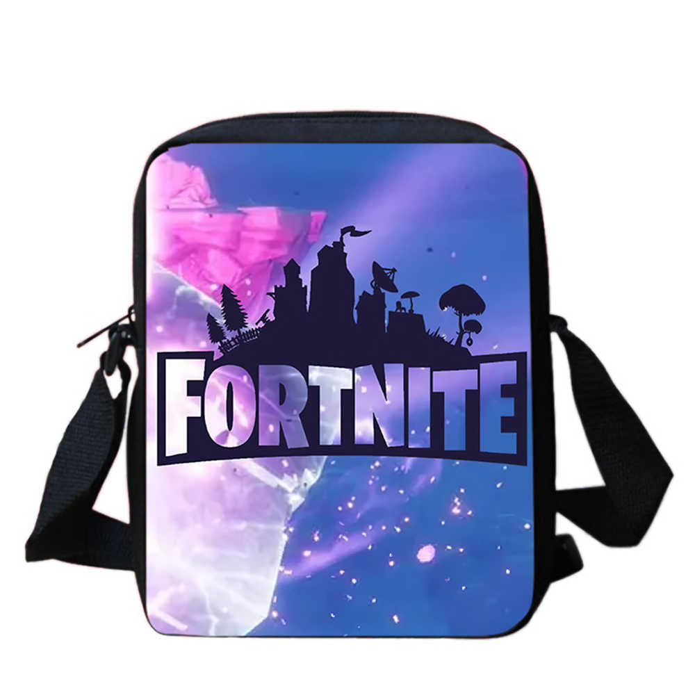 Cute Fortnite Cartoon Shoulder Crossbody Bag, Unisex Kids Aged 5-8, Light Printed Storage Handbag for Elementary Children